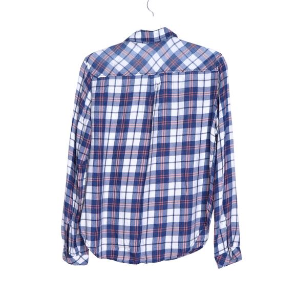 CLOTH & STONE Plaid Button Up Shirt Blue Collared Long Sleeve Women's M - Picture 3 of 11